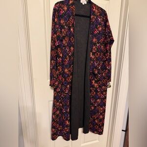 LuLaroe Sarah Sweater Sz Large Beautiful Red Purple Orange Holiday Party